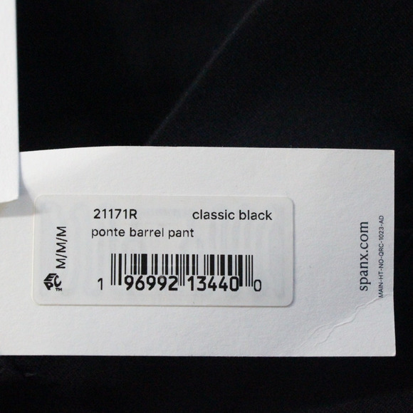 Spanx Ponte Barrel Pant Womens Medium Black Pull On Pleated Office Career NEW - Picture 4 of 6